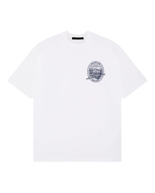 MR25 'LESS LIMITATIONS' TEE - WHITE/NAVY