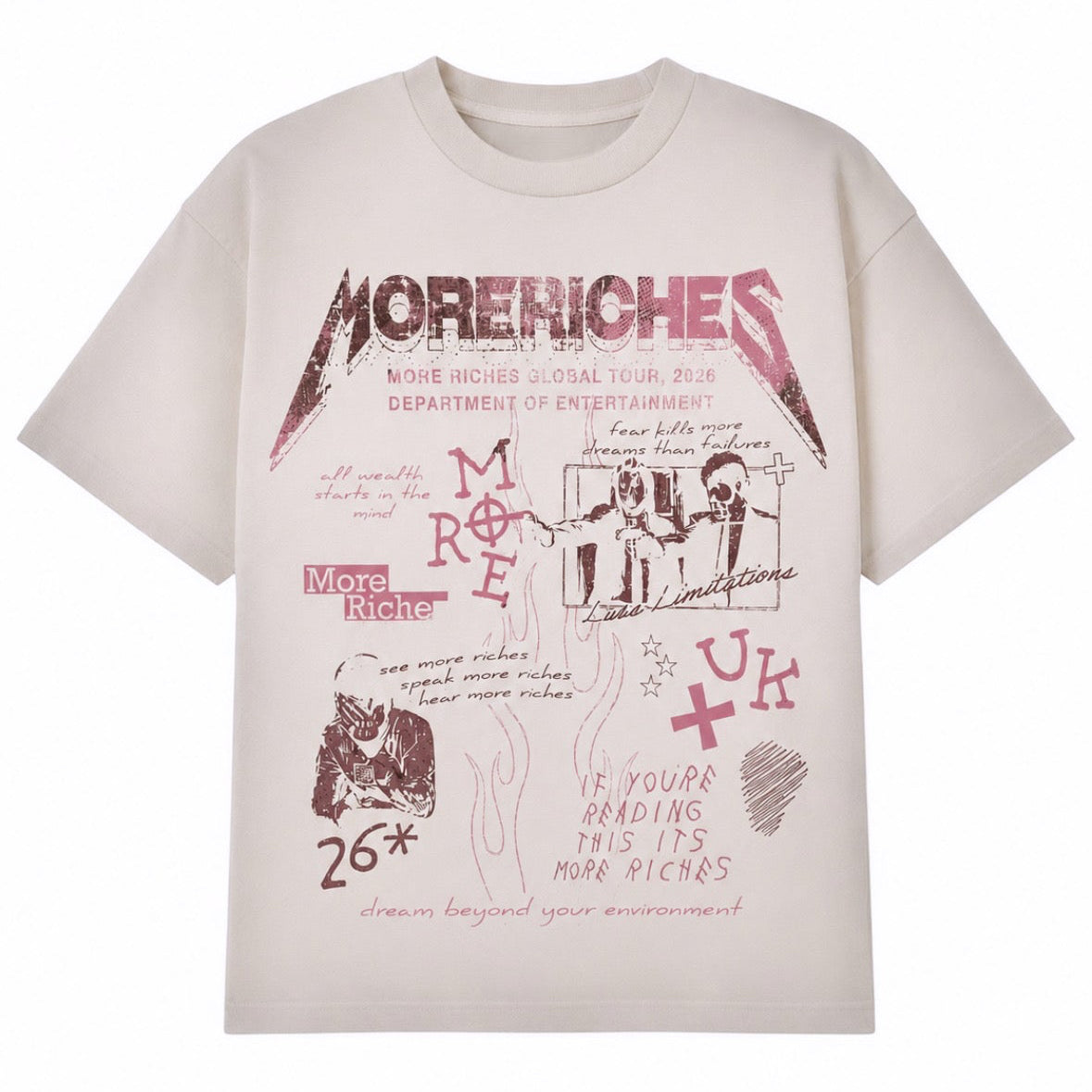 MR26 “Riches Within” Cream/Pink T-Shirt