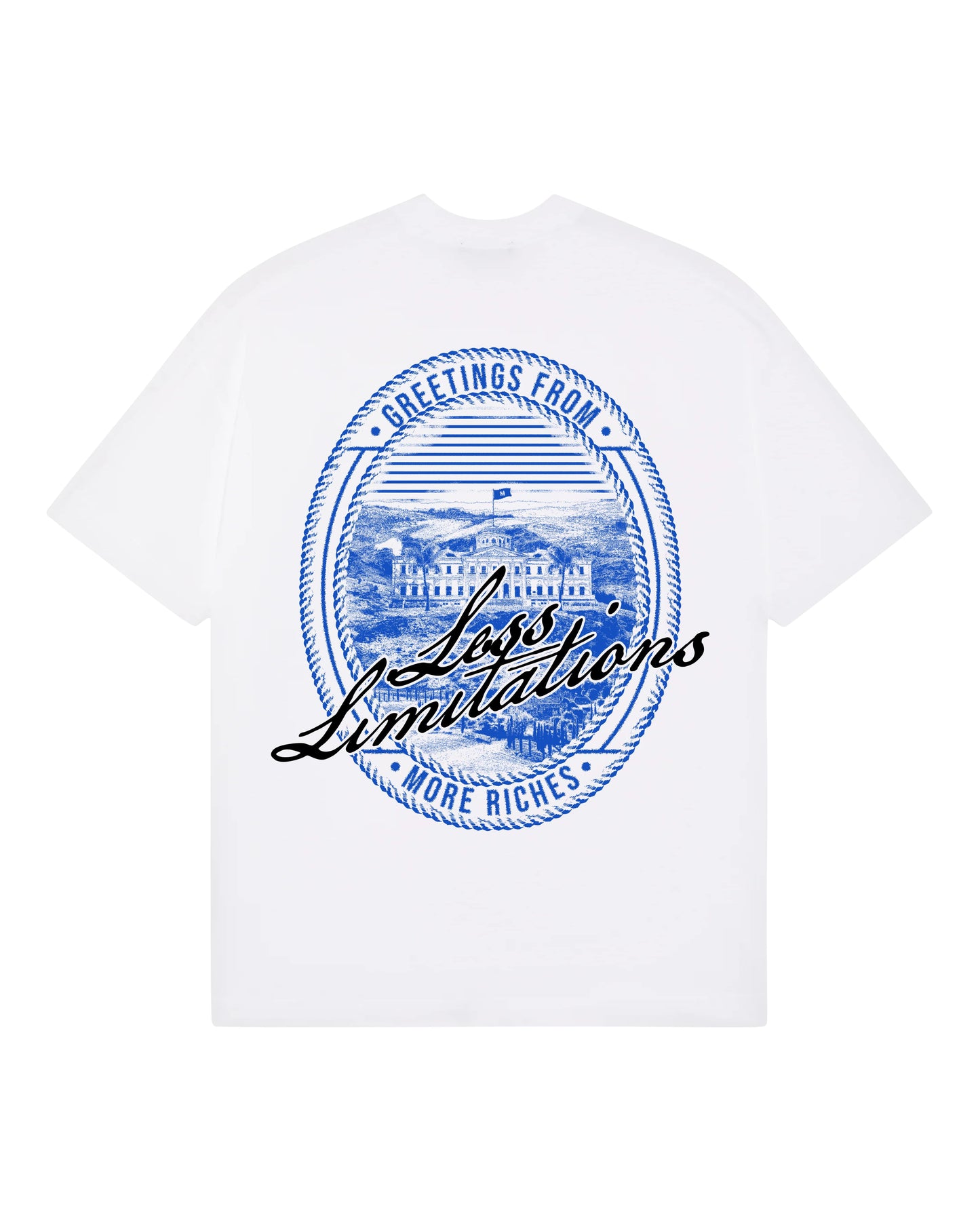 MR25 'LESS LIMITATIONS' TEE - WHITE/BLUE