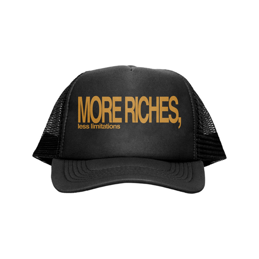 [MORE RICHES] Trucker Hat - Black & Gold